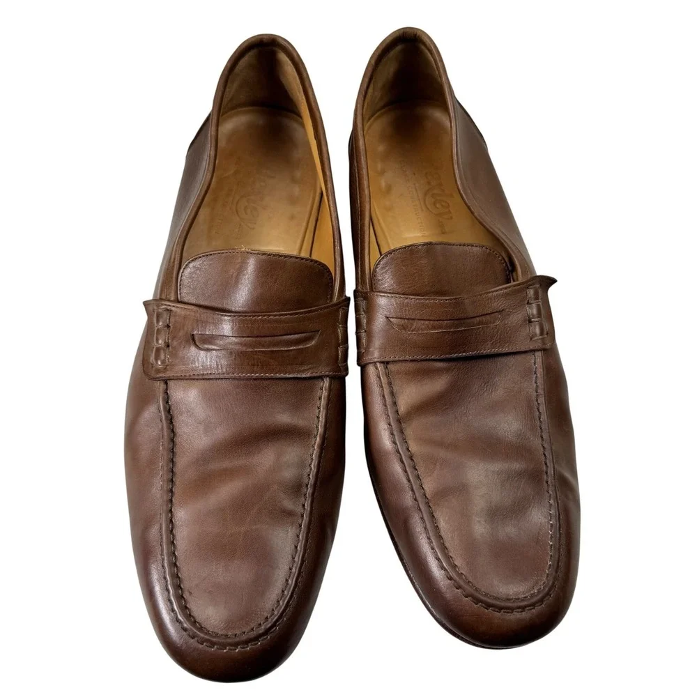 Bexley Monterenzio Penny Loafers Men EU 43 US 10 Brown Leather Blake Dress Shoes